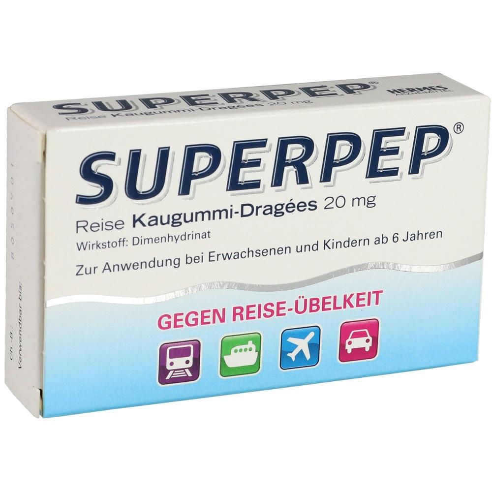 SUPERPEP Reise Kaugummi Dragees 20 mg