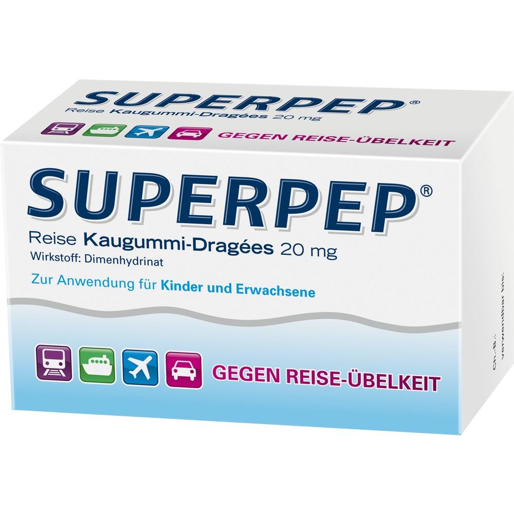 SUPERPEP Reise Kaugummi Dragees 20 mg