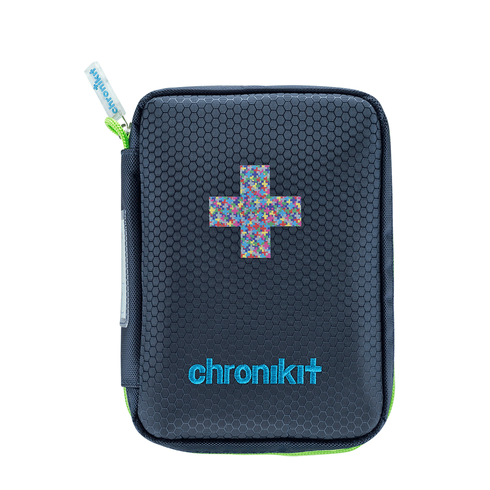 chronikit Notfalltasche für Asthmatiker und Allergiker  AsthmaKit Honey Comb Blue