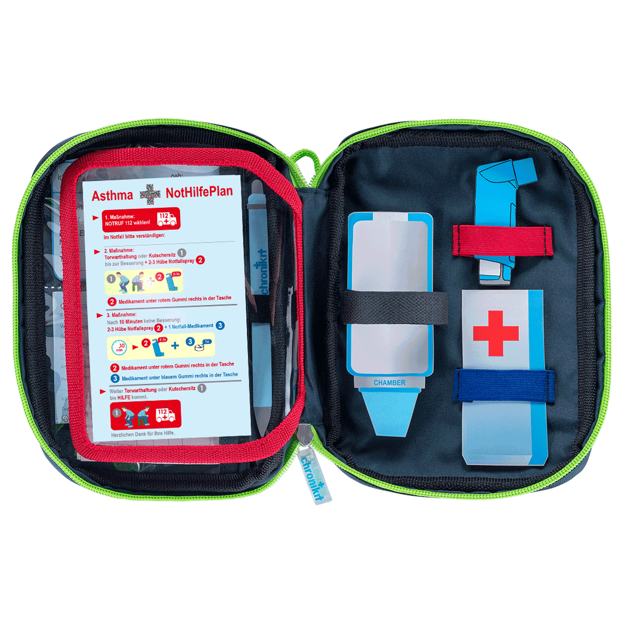chronikit Notfalltasche für Asthmatiker und Allergiker  AsthmaKit Honey Comb Blue